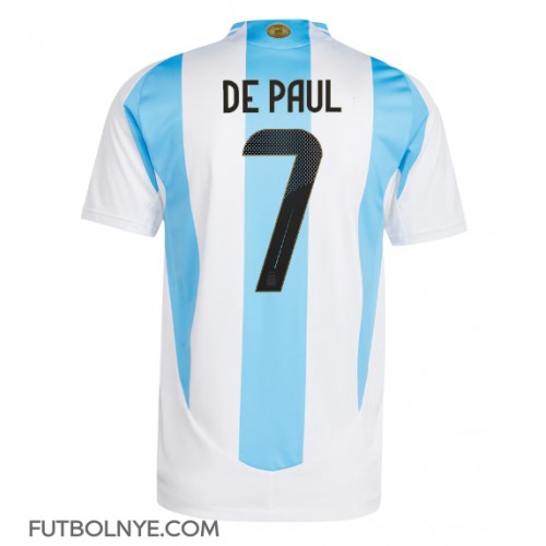 Camiseta Argentina Rodrigo De Paul #7 Primera Equipación Copa America 2024 manga corta